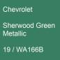 Preview: Chevrolet, Sherwood Green Metallic, 19 / WA166B.